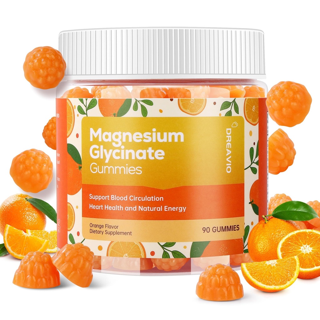 90 Hrabia Glycinate Magnezu Gummies 400mg w / suplement Ashwagandha - Sugar Free Cynk Magnezu Glycinate Supplement Ashwagandha Gummies dla dorosłych Flavor pomarańczowy
