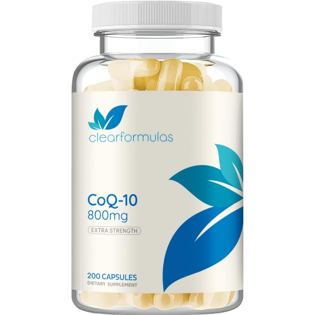 Wytrzymałość CoQ10 800mg - Szybka absorpcja Koenzym Q10 800mg Potężny przeciwutleniacz dla energii serca i wsparcia starzenia - Wysoka stabilność CoQ10 Ubiquinone Czapki - Made in a cGMP US Lab (100 Servings)