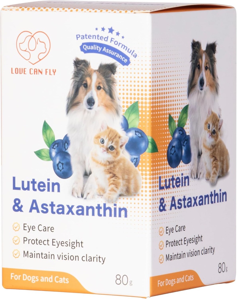 Luteina dla psów i kotów Suplement do oczu Astaksantyna Wszystkie Naturalne Składnik Ludzkiego Wsparcia Stopnia Napoje immunologiczne, Luteina Sourced z USA, Wzmacnianie Vision Zdrowie Antyoksydant- 2.8 Oz