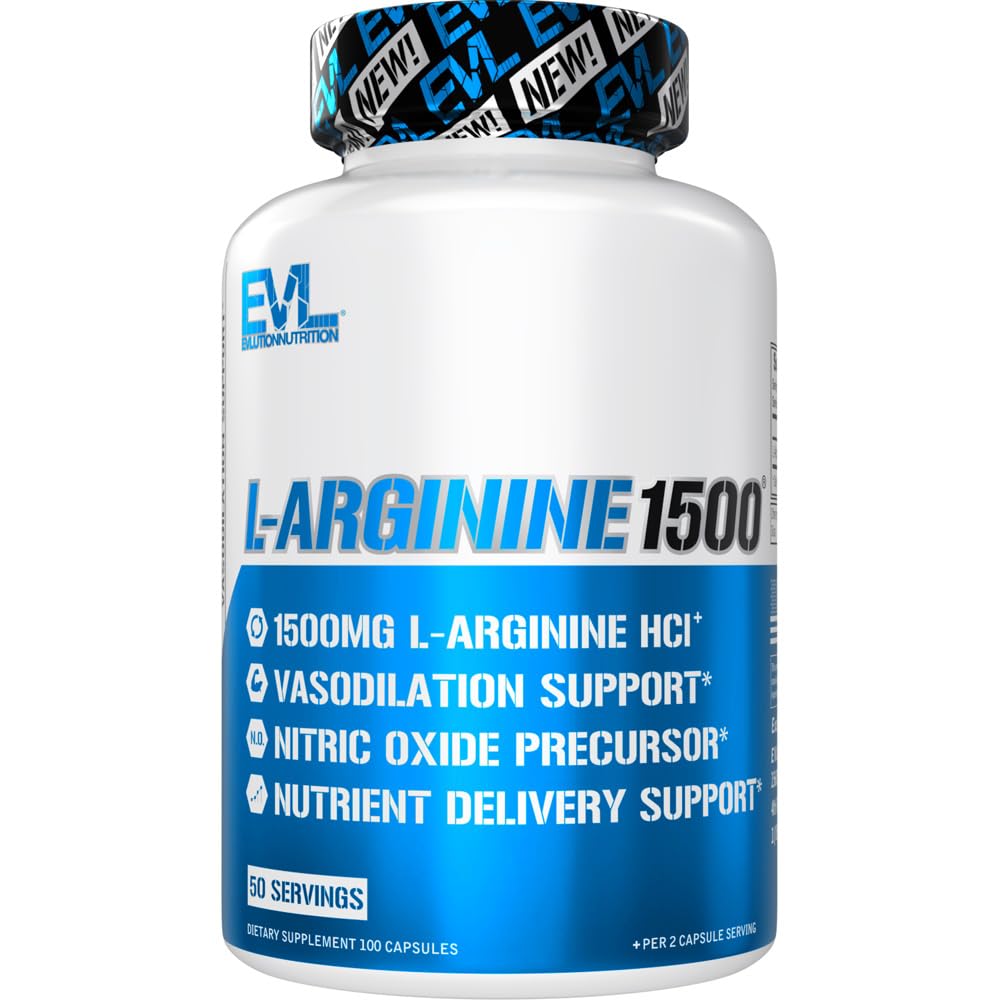 Evlution Nutrition Acid Oxide Booster L- Arginine Supplement - Wysokiej mocy Acid Oxide Supplement with 1500mg L Arginine HCL for Enhanced Pomps Energy Muscle Growth and Vascularity NO Booster