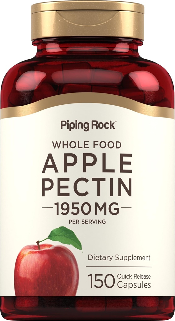 Piping Rock Apple Pectin kapsułki 124; 1950 mg 124; 150 tabletek 124; Suplement diety 124; Non-GMO, Gluten Free