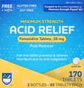 Rite Aid Acid Reducer, Maksymalna moc Famotydyna Tabletki, 20 mg - 2 Butelki, 85 Count Each (170 Count Total)