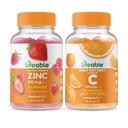 Żywy Cynk 50mg + Witamina C 750mg, Gummies Bundle - Great Desting, Suplement witaminy, Bez glutenu, Bez GMO, Gummy do żucia