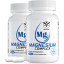 Magnezu Complex Supplement 8 Forms, 500 mg Magnezu glicynian, jabłczan, cytrat, Wysoka Absorpcja Mg dla uspokojenia, snu, nastrojów i zdrowych mięśni, Opakowanie 2, Razem 120 Kapsułki wegańskie