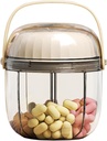 MURRI & MURRRDI Pill Organizator z 4 Komory, Pióro Travel Pill Pudełko Przenośne pióro przypadku antymieszania i szerokie otwarcie, Compact Pill Container Holder dla Vitamin Fish Oils Medications (F Cream White)