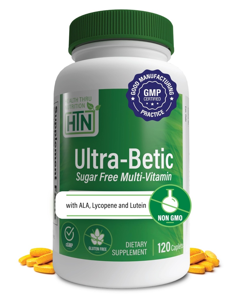 Zdrowie Thru Nutrition Ultra- Betic Multivitamin 120 Hrabia 124; Wspiera Nerve, Wizja, Energia 124; z ALA, Lycopene Amend124; Non-GMO, Czyste oznakowanie 124; Trzecia strona Tested for Quality