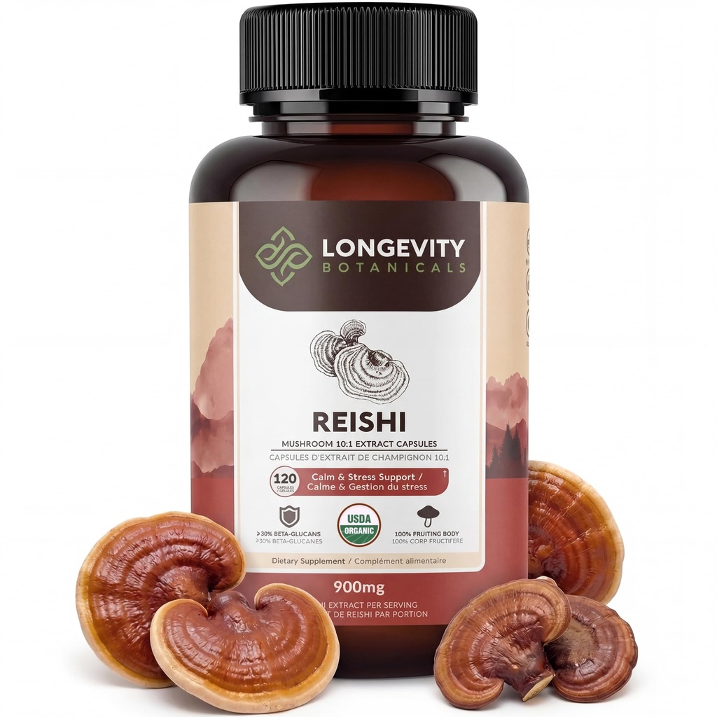 Organic Reishi Mushroom Suplement Kapsułki (120)