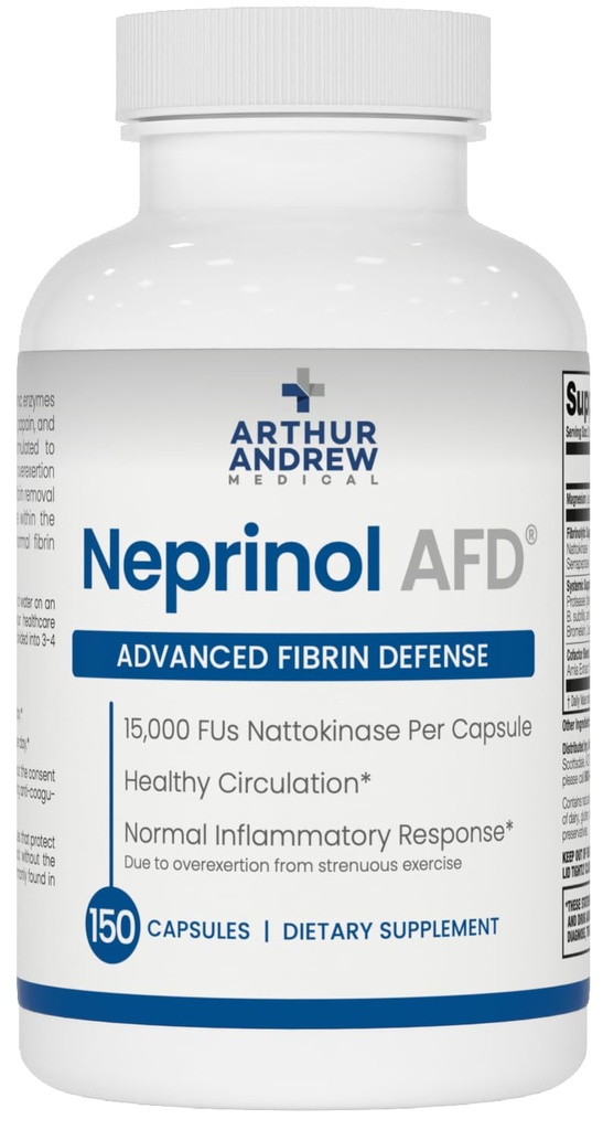 Arthur Andrew Medical, Neprinol AFD, Multi Enzym Mieszanka z Serrapeptazą i Nattokinazą, 150