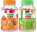 Żywa witamina D Dzieci + kurkumina kurkumina Kurkumina Dzieci, Gummies Bundle - Great Desting, Suplement witaminy, Gluten Free, GMO Free, Gummy do żucia