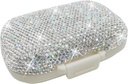 Bling pill Case for Purse Medicine Witamina Container Pocket Pill Case Round Medicine Organizer for Vitamina / Fish Oils / Supplement Travel Medicine Kit (8 Komora Silver)