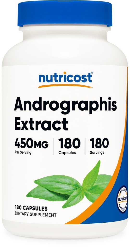 Nutricost Andrographis Extract 450mg, 180 Kapsułki wegetariańskie - Non- GMO & Gluten Free