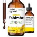 Wild & Organic Yohimbe Supplements for Men & Women - 5 mg Yohimbine Extract Tincture - Wolny od alkoholu Yohimbe Bark Drops - Vegan, Non-GMO & Sugar- Free - 4 fl oz