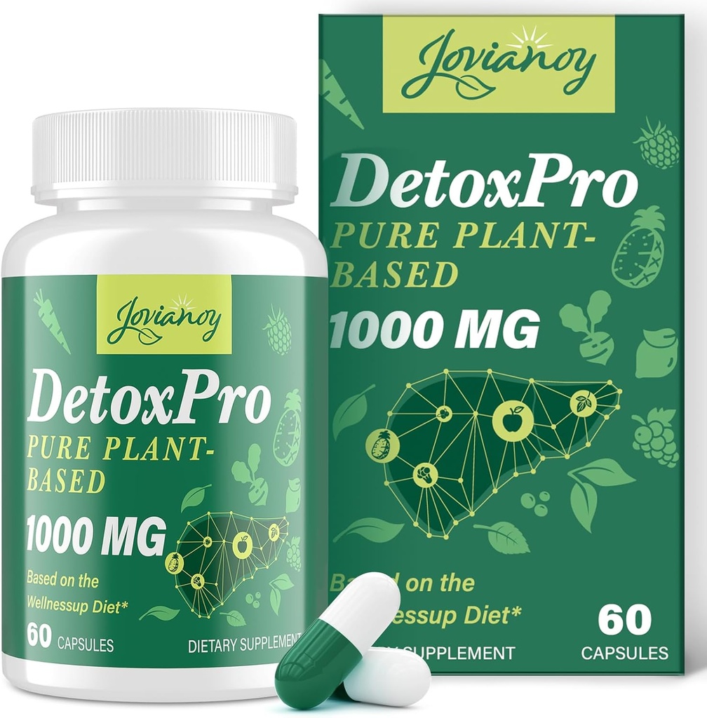 2000 MG Plant- Detox Cleanse - Natural Toxin Flush for Liver, Gut & Colon - Antyoksydant & Digestive Support - Zeolite Detox - Fast- Acting Detox Complex for Women & Men - 60 kapsułki