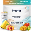 Pakiety nawodnienia nektaru - Pakiety proszku elektrolitów - Wolny od cukru & 0 Calorie - Płynne owoce organiczne codziennie IV Proszek do odwodnienia Ulgi i Odwodnienia (Odmiana Tropical 30 Pack)