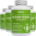 NuBest Blood Sugar - Formuła Premium z Gorzką Melon, Ashwagandha, Cynamon, Chrom, Magnez, Witaminy, Kwas lipowy alfa, Pieprz Cayenne - Wsparcie Zdrowy Cukier Krew - Pack 4