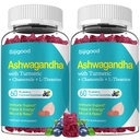 2 Pack Aszwagandha Gummies, Wsparcie dla Immunitetu, Relaks, Spokojny nastrój & Zzz, Aszwagandha Suplementy dla mężczyzn i kobiet, Natural Blueberry Flavor, 120 Count