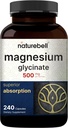 NatureBell Magnezu Glicynian Kapsułki 500 mg i witamina B Kompleks dla kobiet 240 Kapsułki Kapsułki Kapsułki Pakiet 124; Chelated & Oczyszczone mineralne 124; Immune, Energia & Prenatal Wsparcie