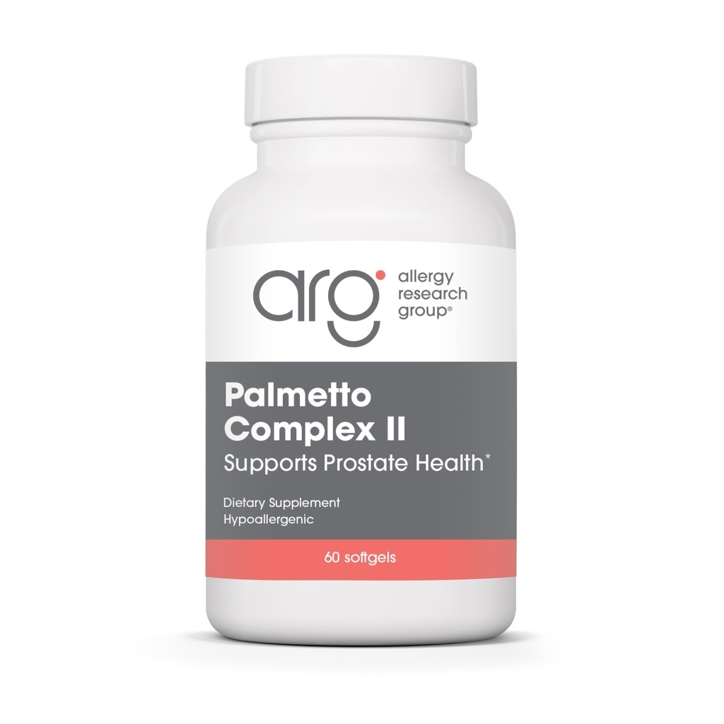 Allergy Research Group Palmetto Complex II - Prostate Support, Saw Palmetto for Men & Women, with Lycopene, Pumpkin Seed Oil, Zinc - 60 Count