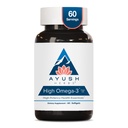 Ayush Herbs High Omega 3 - Omega 3 Fish Oil, 1000mg Per Capsule, EPA & DHA Fish Oil Supplement for Women & Men, Natural Lemon Flavor - 60 Softgel kapsułki (1 Hrabia)