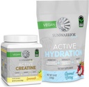 Sunwarrior Kreatyna Monohydrat Proszek Lemoniada Flavored 50 Słupki i Hydration Electrolyte Mieszanka Kokosowa Berry Smakowe 30 Słupki