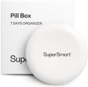 SuperSmart - Pill Box Organizator 7 Dni z 1 Ostrza do tabletów - Element Rozmiar podróży - Małe składowanie suplementów i leków - Easy- to- Użyj z 7 Duże kompozycje 124; Biały