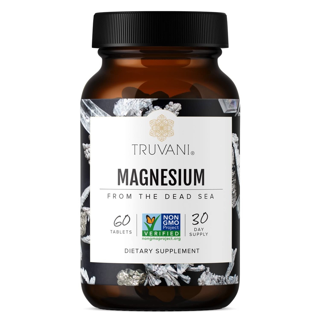 Truvani Magnez 400mg Tlenki Tablety 124; 60 Tabletki 124; Wspomaga uspokojenie i sen, Zdrowe kości, Zdrowie mięśni, Żywność Zdrowie 124; NieGMO, Wegańskie tabletki