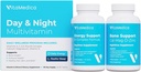 Multivitamin Day & Night Rutynowe 124; Energy & Mental Clarity, Bones & Joints, Piękno, Resteful Sleep Remove 124; 30- Day Supply Supply 124; Witaminy A, C, D, E, B- Complex DIA124; Magnez, Biotin, Cynk, Botaniczne, & Minerały
