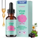 JoySpring Vital Vits - Dzieci Liquid Multivitamin - 1 fl oz (30 Sług) 124; Ziołowe Witaminy płynne dla dzieci 124; Natural Flavor According 124; Toddler Multivitamin z Elderberry, Spirulina i więcej