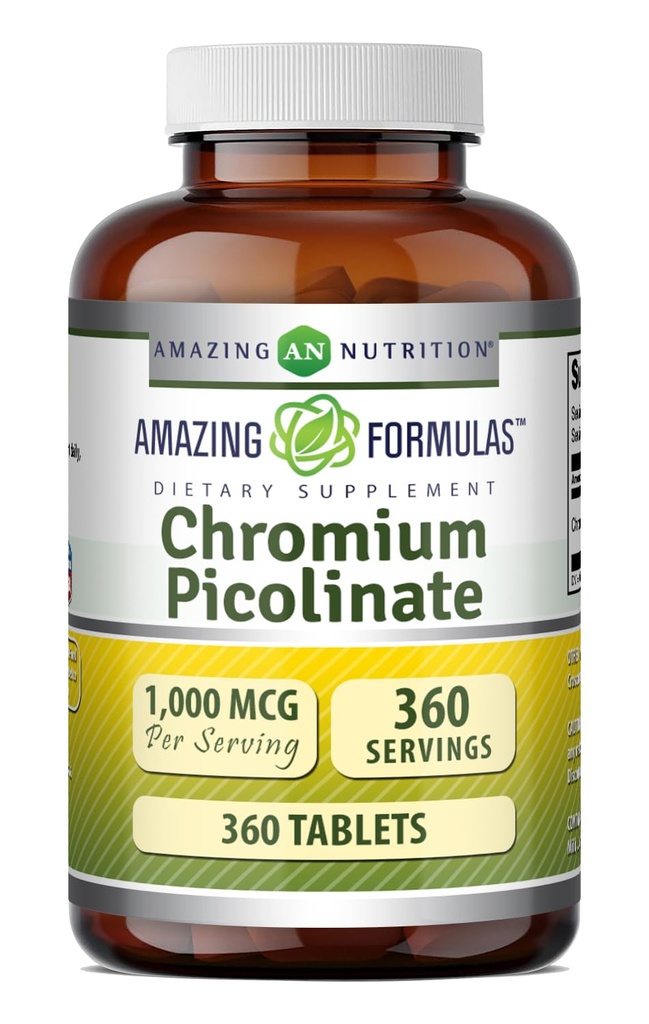 Amazing Supples Chrom Picolinate 1000 Mcg Sign 124; Tablets Supplement Sign 124; Non-GMO Sign 124; gluten Free Sign 124; Made in USA (1 Pack Sign 124; 360 Count)