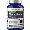 NusaPure Black Maca Root 50: 1 Extract, 750 mg Ekwiwalent 37,500 mg 200 Veggie Per Caps (Vegan, Non-GMO)