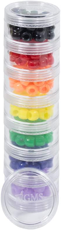 GMS Small 7 Day Stack- możliwość Pill Organizer Case for Medication, Vitamin, and Supplements with 7 Lids - jeden dla każdego przenośnego i usuwalnego pojemnika (Clear)