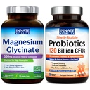 Wrodzona witalność Magnezu Glycinate & Probiotics 120 Billion Bundle, Non-GMO, No gluten Dairy Soy & Vegan, Magnez (120 Caps) & Probiotic (30 Caps)