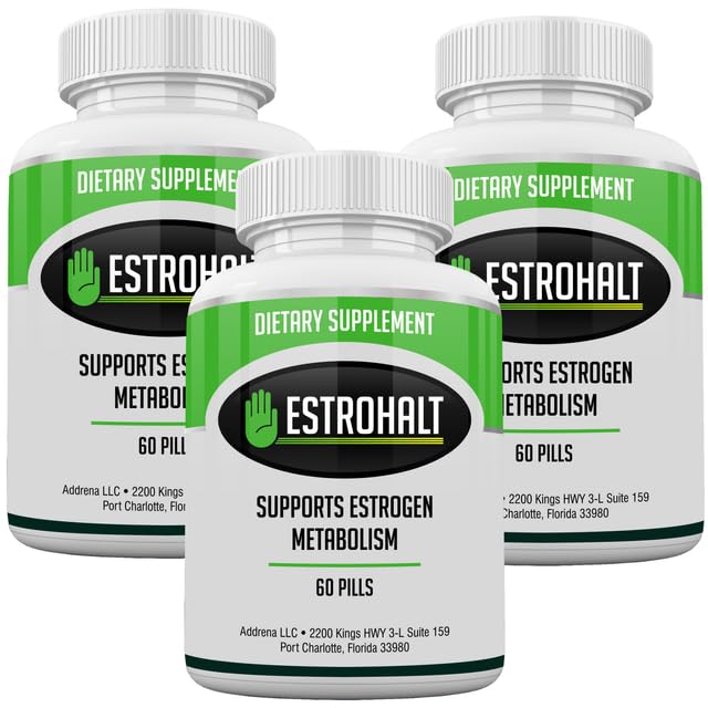 Estro- Stop 3 Pack 180 Tablet- DIM Supplement (Diindolylmetan) i Indole- 3- Carbinol (I3C) Najlepszy Estrogen- Blocker dla kobiet i mężczyzn 124; Naturalna Aromataza Inhibitor Witamina pomóc PCOS, Menopauza i PMS