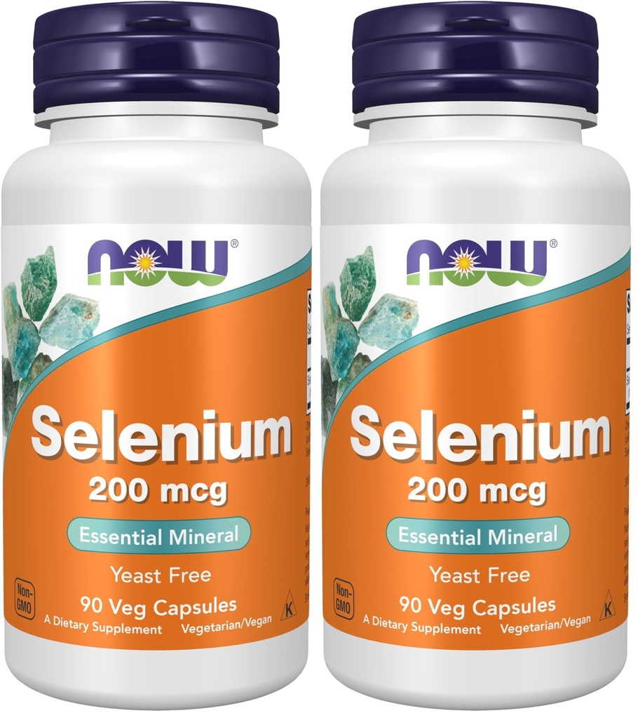 Teraz suplementy, Selen (L-Selenometionina) 200 µg, Essential Mineral *, 90 kapsułki Veg (Opakowanie 2)