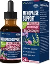 Black Cohosh Menopauza Support Drops, Phytoestrogen Supplements W / Red Clover, Motherwort & St. John 's Hort Extract for Hot Flash, nocne poty i komfort. Cimicifuga para Menopausia. 2oz