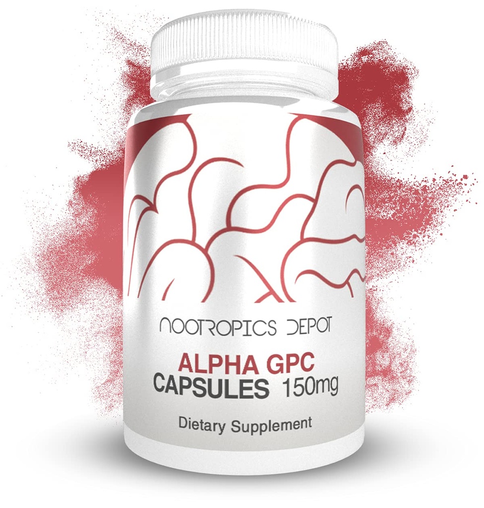 Nootropics Depot Alpha GPC Kapsułki 124; 150mg 124; 60 Hrabia 124; Suplement choliny 124; Suplement do Mózgu 124; Wspomaga Zdrowy Mózg Funkcje 124; Wzmocnienie Krążenia, Pamięć + Focus