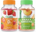 Żywa witamina D 5000 IU + Panax Ginseng, Gummies Bundle - Great Desting, Suplement witaminy, Gluten wolny, GMO wolny, Gummy do żucia