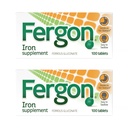 Fergon High Potency Żelaza suplement tabletki, 100 Hrabia, Opakowanie po 2