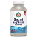 KAL Chelated Magnezu Bisglicinate, Magnezu Suplement do Relaks, Bone Health, Nerve & Muscle Function Support *, Wysoka Absorpcja, Delikatna trawienie, Wegan, Gluten Free, 60 Servings, 180 Tablets