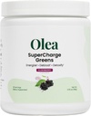 Olea Supercharge Zieloni - Bloat Relief & Clean Energy Support - Yerba Mate + Probiotyki + Enzymy trawienne + Włókno - No Sugar Added - Gut Health Zieloni Drink for Daily Diestion