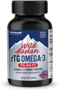 NANOWELL Wild Alaskan rTG Omega-3 Olej rybny 1196mg - EPA, DHA, Witamina D3 & E - 120 Softgels, 60 Day Supply