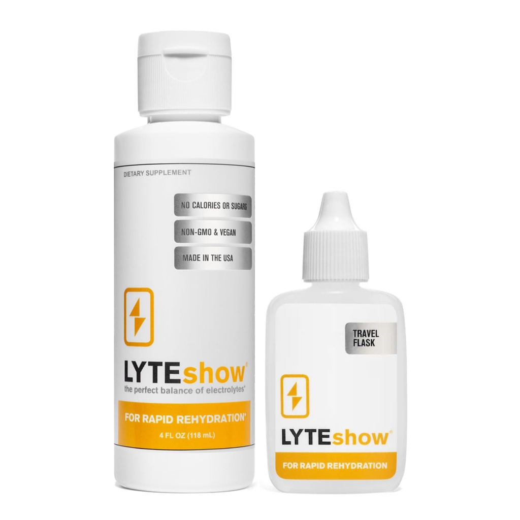 LyteShow - Electrolyte Drops for Rapid Rehydration + Diestion + Brain + Energy + Immunitet 124; No Sugar Requirement 124; Ślad minerałów 124; Unflavored, Subtle Mineral Taste - 40 Słupki (Magnezu, potasu, cynku)