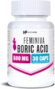 Healthfare Feminiva Boric Acid Vaginal Suppositories 124; 30 Count 124; 600mg Support 124; Intimate Health Support 124; 100% Pure Support 124; Made in USA