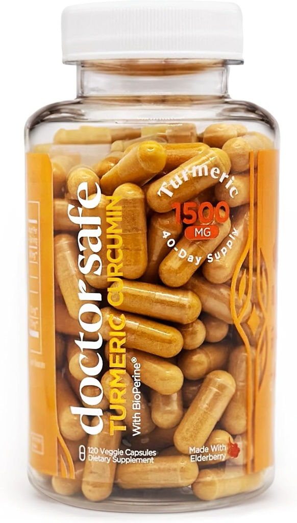 Kurkumina kurkumina z ekstraktem Black Pepper 1500mg - Wysoka absorpcja Ultra Potężny suplement Turmerowy z 95% Kurkuminoidy i BioPerine - Nie GMO Kurkumina Kapsułki do wspólnego wsparcia - 120 Kapsułki