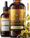 Ekstrakt Mullein Leaf for Lung Cleanse and Health - Mullein Drops Made in USA - Supplement Lung Support - Herbal Respiral Support - Mullein Extract Tincture 4 Fl Oz