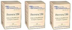 Ferrex 150 Polisacharyd Żelaza Kompleks Kapsułki Breckenridge - 100 Ea Marble Medical