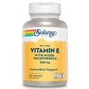 SOLARAY Witamina E 400 IU (268mg), Sucha postać - Naturalne źródło, Mieszane Tokoferole Witamina E - Suplement przeciwutleniający, PMS i wsparcie menopauzy - 60- dniowa gwarancja, Laboratorium zweryfikowane - 100 Serv, 100 Kapsułki