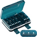 Cotygodniowy Pill Organizer 3 razy dziennie, 7 dni Portable Pill Box for Pills, Witaminy, Olej rybny, Leki, Suplementy (3x7 Blue)