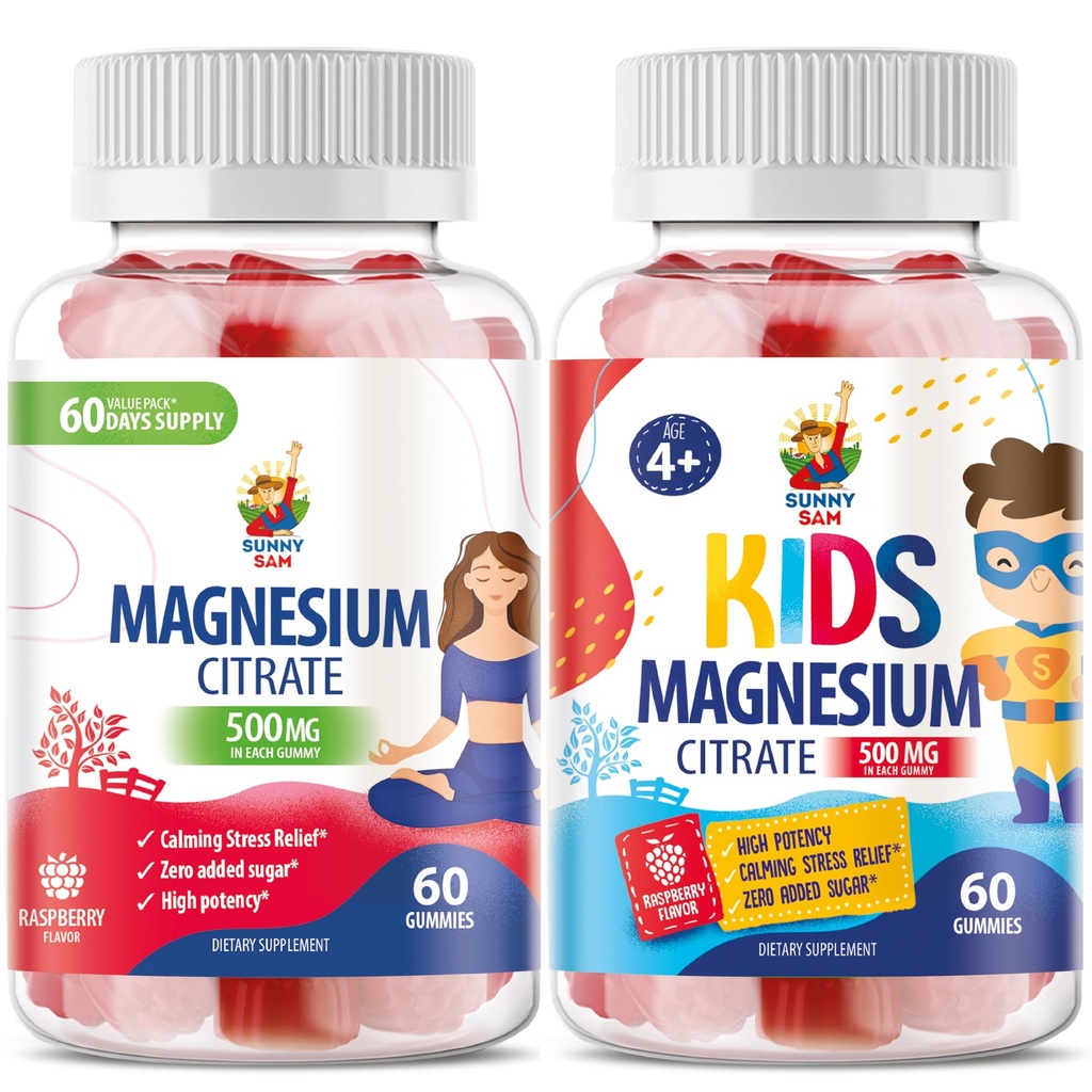 Magnezu Gummies dla dzieci i dorosłych - 500mg - Recime Magnezu Chews - Magnezu Citrate Chewable Supplement for Mood & Support Muscle