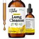 Wild & Organic Lung Cleanse Tincture - Ekstrakt Mullein Leaf dla płuc - Herbal Detox Supplements - Vegan, Sugar & Alcohole-Free Mullein Drops - 2 fl oz